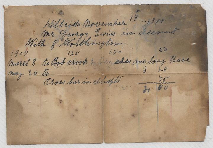 Joshua Worthington Receipt