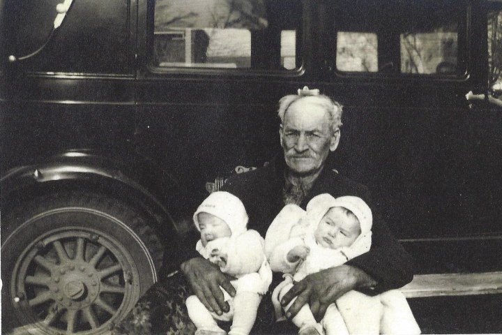Ebenezer with twin great grandsons Don & John